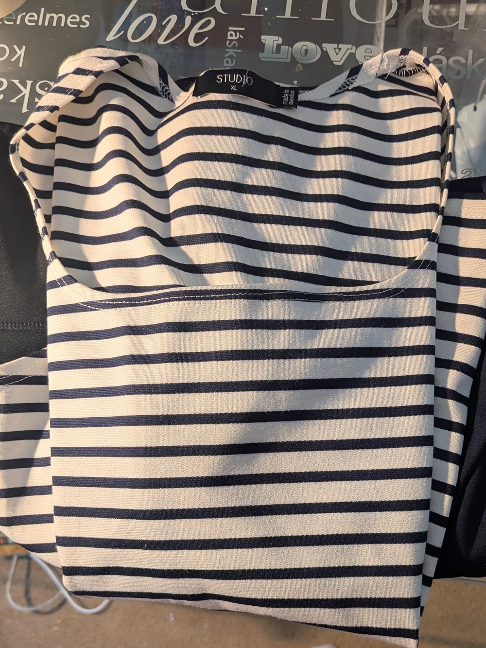 Studio XL Navy and White Striped Tank Top, Gottex Leggings, GapFit Leggings